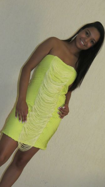 Vestido TQC Franjas Amarelo