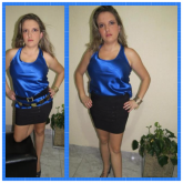 Saia Babado Botão Preta